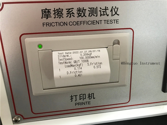Tester ASTM COF Películas de plástico Coeficiente de fricción Tester